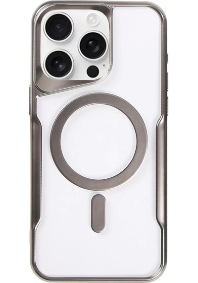 Newface Apple İphone 16 Pro Kılıf Boyi Magsafe Silikon Kapak - Titan Gri