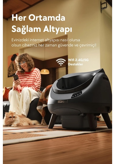 Catlınk Üstü Açık Otomatik Kedi Tuvaleti, Beyaz-scooper Open-x