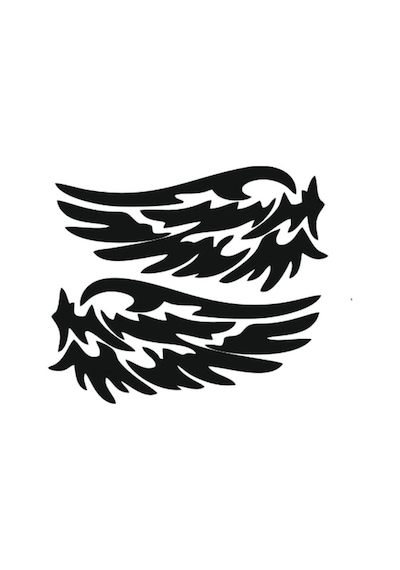 2 Adet Araba Motorsiklet Leptop Kask Kanat Sticker Reflektörlü Ve Düz Renkler Piano Black 1
