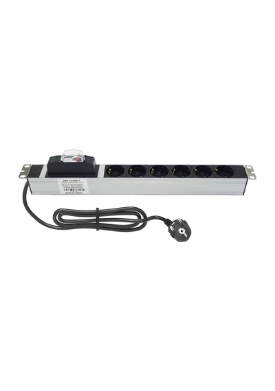 Amp Connect 19" 1u 6'lı Schuko Sigortalı Kabinet Grup Prizi Pdu -16a