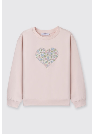 Made With Liberty Fabric Liberty Kumaş Kız Çocuk Sweatshirt Pembe