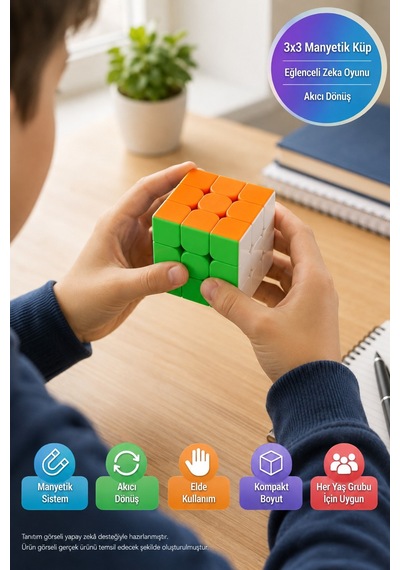 Manyetik 3x3 Zeka Küpü Young Joe Tic Tac Yj8422 Stickerless Speed Cube Hız Ve Beceri Oyunu 5.6 Cm