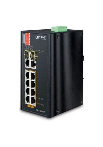 Planet Pl-ıfgs-1022hpt 8 Port 10/100tx Poe 2 Port 1000base-sx/lx/bx Sfp 240w Poe+ Switch