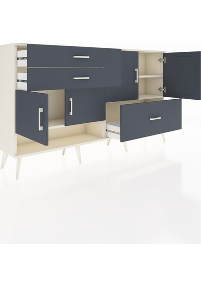Arges Konsol 3 Raflı 3 Çekmeceli 4 Kapaklı 176x30x99 Aytaşı-antra Aytaşı-antrasit Arges Konsol 3 Raflı 3 Çekmeceli 4 Kapaklı 176x30x99 Aytaşı-antra Aytaşı-antrasit