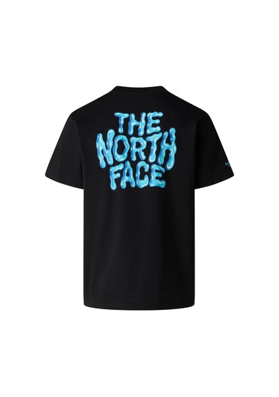 The North Face Drip Logo Relaxed Graphic Erkek Siyah Outdoor T-shirt Nf0a8gabjk31