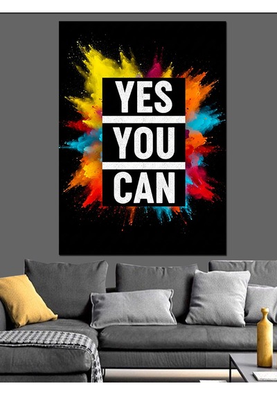 Ahşap Tablo Evet Yapabilirsin Motivasyon Yazısı
