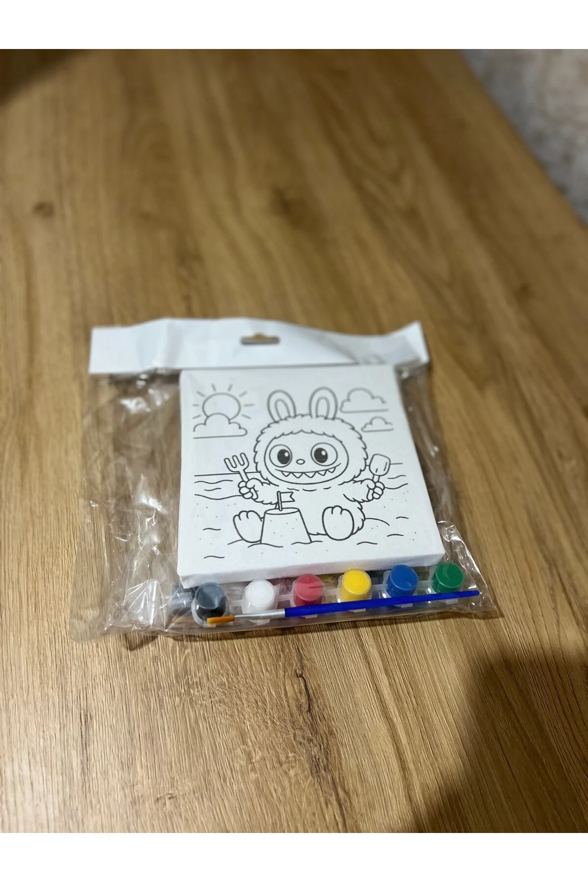 15x15 Cm Çocuk Tuval Seti 6 Lı Boya Ve Fırça Dahil