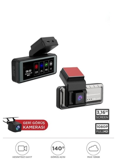 Full Hd 1080p Wi-fi Ön Ve Arka Araç İçi Dokunmatik Kamera