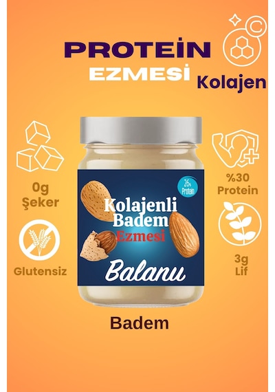 Balanu Kolajenli Badem Ezmesi 280gr X3 Adet
