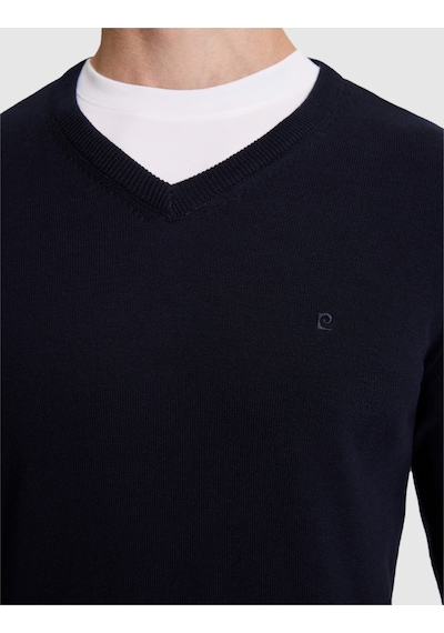 Pierre Cardin Lacivert Slim Fit Basic Kazak 50315510-vr033