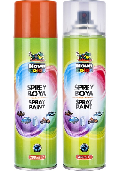 Nova Color Turuncu Sprey Boya Sprey Vernik 2 Li Set