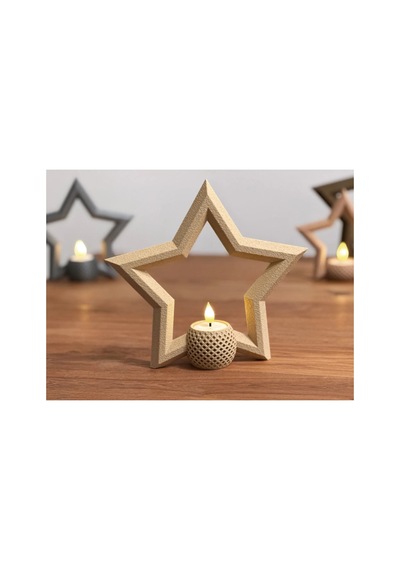 Alvera Decor Yıldız Tealight Mumluk 18 Cm Ayrı Mum Hazneli Dekoratif Yıldız Şamdan Yeni Yıl Masa Karışık