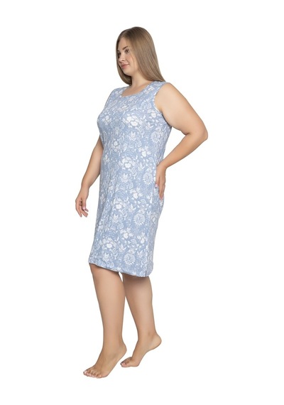 Vishenka Vıshenka Kadın Modal Kısa Kollu Gecelik / Büyük Beden ((505520897) Açık Mavi