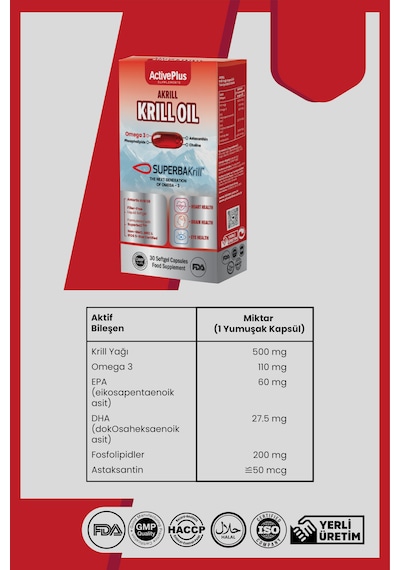 Active Plus Akrill Krill Oil 30 Softjel