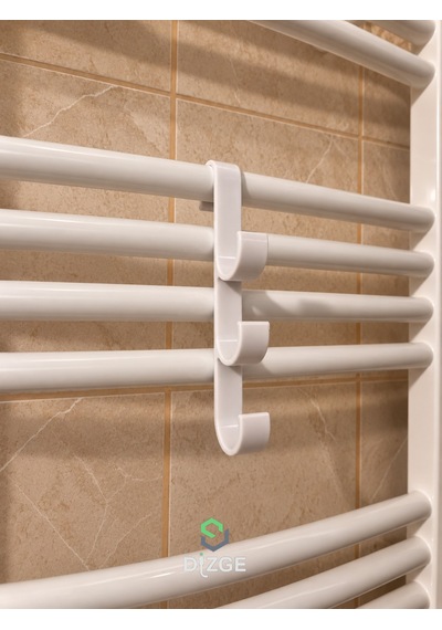 Havlupan Askısı 3 Lü Havlu Askısı Radyatöre Takılan Pratik Kanca Açık Beyaz