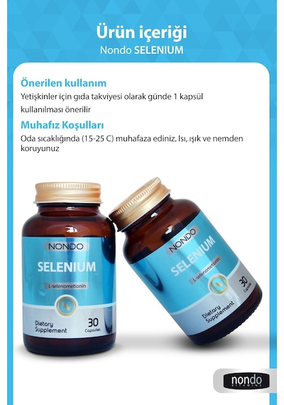 Nondo Selenium / Selenyum 30 Kapsül (l Selenometionin )