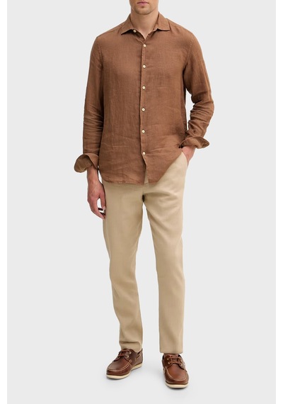 Tommy Hilfiger Keten Tapered Fit Daralan Paça Chino Pantolon Erkek Pantolon Mw0mw42336 Aeg Bej