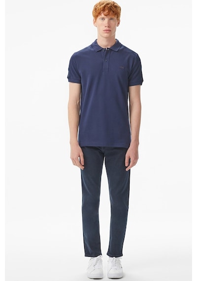Lacoste Men's Regular Fit Polo T-shirt Erkek Şerit Detaylı Polo Yaka Tişört Lacivert