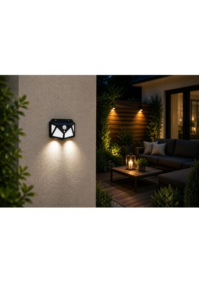 Orret Home Güneş Enerjili Solar Led Duvar Lambası, Hareket Sensörlü Bahçe Aydınlatma, Ip65 Suya