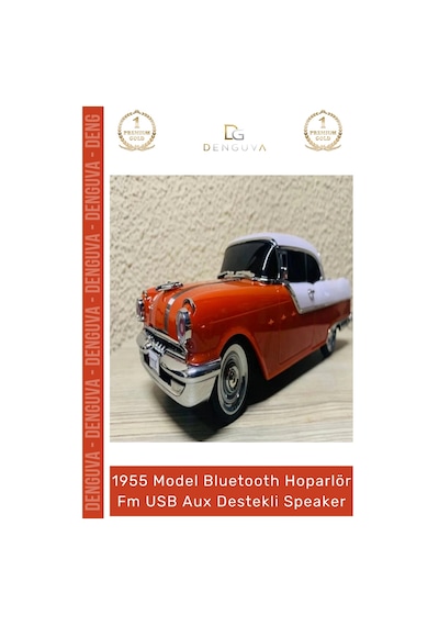 Özel Üretim Nostaljik Pontiac Araba 1955 Model Bluetooth Hoparlör Fm Radyo Usb Aux Destekli Speaker