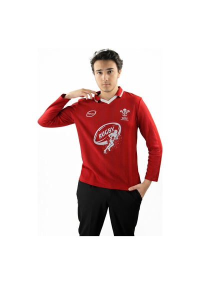 Urbantrendstore Rugby Tasarımlı Günlük Rahat Kullanım Casual Tişört Kırmızı