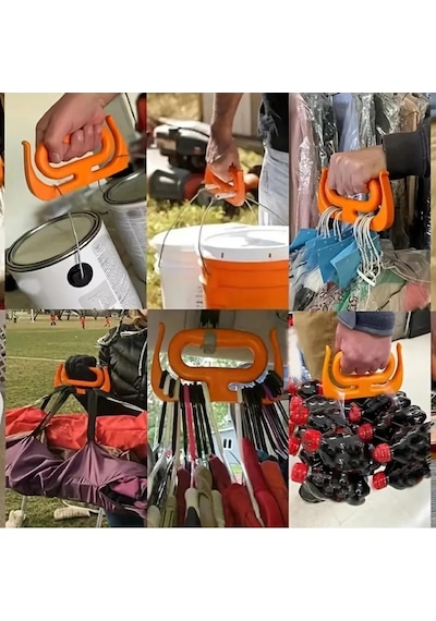 2 Adet Çok Amaçlı Market Pazar Poşet Taşıma Aparatı Poşet Tutucu Taşıma Kiti Turuncu