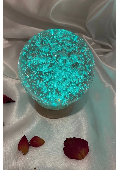 3d Led Işık Cam Küre Çok Işıklı Ahşap Hava Kabarcığı Büyük Boy 10 Cm