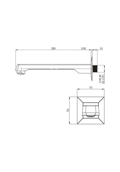 Kare Düz Ekstra Uzun Gaga 220mm -krom