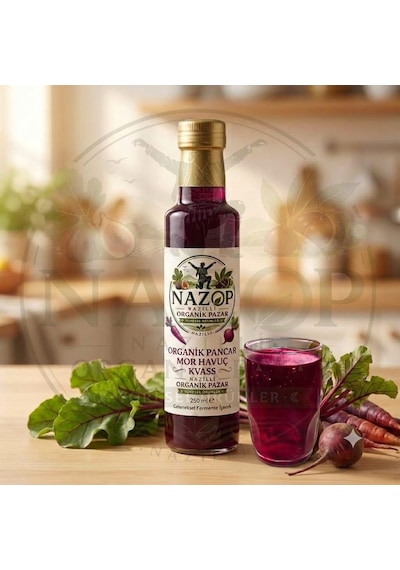 Organik Pancar & Mor Havuç Kvass 250 Ml.x 12 Adet