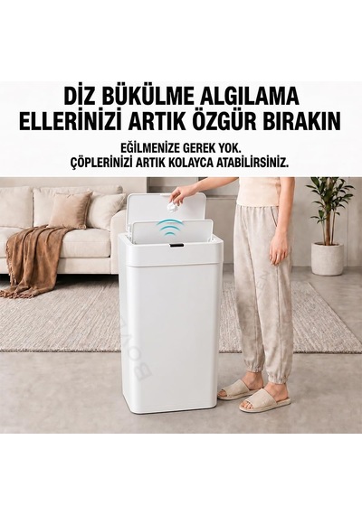 Ultra Mega Boy Otomatik Hareket Sensörlü Çöp Kovası, Banyo Çöp Kovası, Çocuk Odası Çöp Sepeti, Çöp Kutusu, Çok Renkli