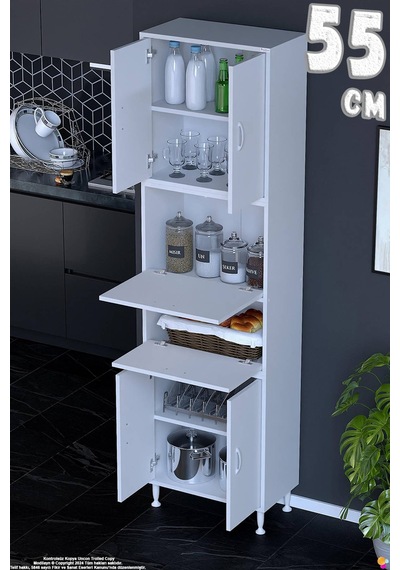 Derin 55 Cm 6 Kapaklı Çok Amaçlı Mutfak Kiler Dolabı Organizer Banyo Çocuk Odası Boy Dolabı Beyaz Derin 55 Cm 6 Kapaklı Çok Amaçlı Mutfak Kiler Dolabı Organizer Banyo Çocuk Odası Boy Dolabı Beyaz