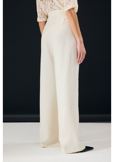 Sateen Dina Pantolon - Taş-137350