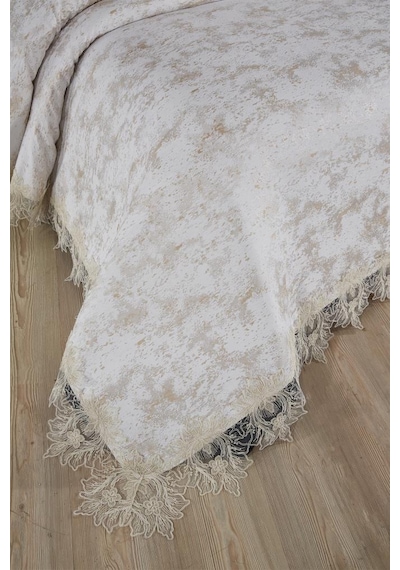 Çeyiz Diyarı Fransız Dantelli Valoria Çift Kişilik Yatak Örtüsü 230x250 Cm Çok Renkli