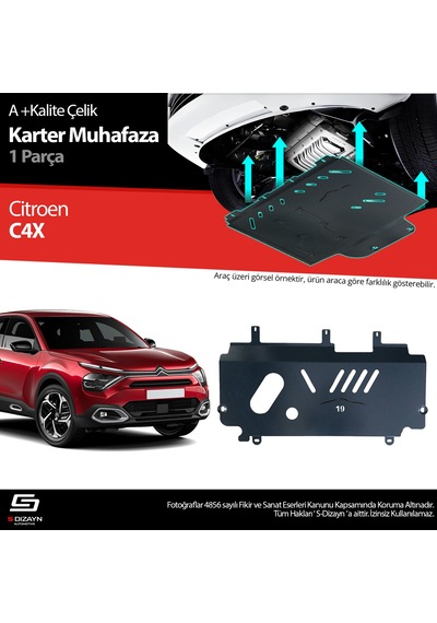 S-dizayn Citroen C4x Çelik Karter Muhafaza Koruma 2022 Üzeri A+ Kalite