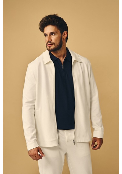 Back And Bond Ekru Regular Fit Jakarlı Diagonel Mont Çok Renkli