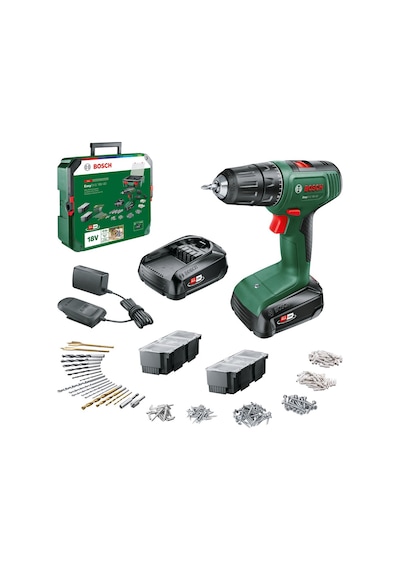 Bosch EasyDrill 18V-40 1.5Ah Çift Akü Matkap + 241 Parça Aksesuar Seti