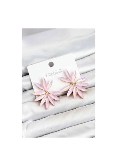 Pembe Renk Kristal Taşlı Lotus Model Kadın Küpe Tj-bkp11915 Evimdeyokyok