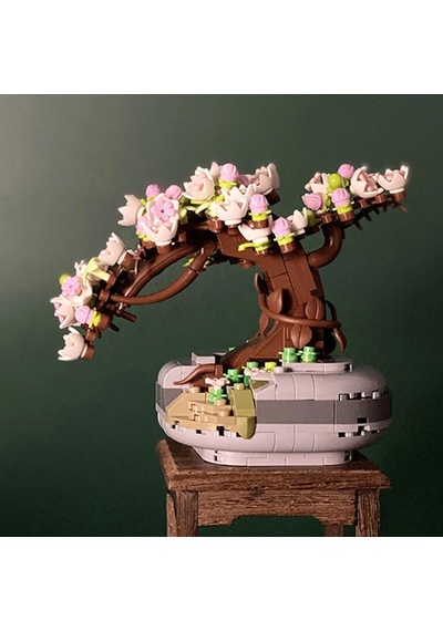 Lz1661 Loz Eternal Flowers Serisi - Pembe Sakura Kiraz Ağacı 426 Parça Yapım Seti