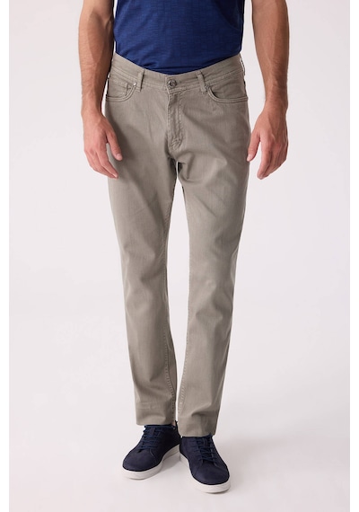 Erkek Yeşil Slim Fit Üst Cep Kanvas Pantolon