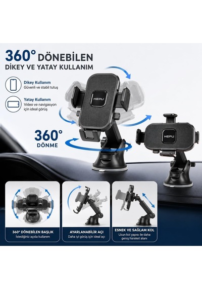 Hp-a01 Araç Içi Uzayan Ayarlanabilir Telefon Tutucu Cam Ve Torpido Için Diğer