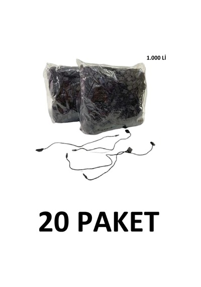 20 Paket 20.000 Adet Kilitli Etiket Ipi Siyah Renk