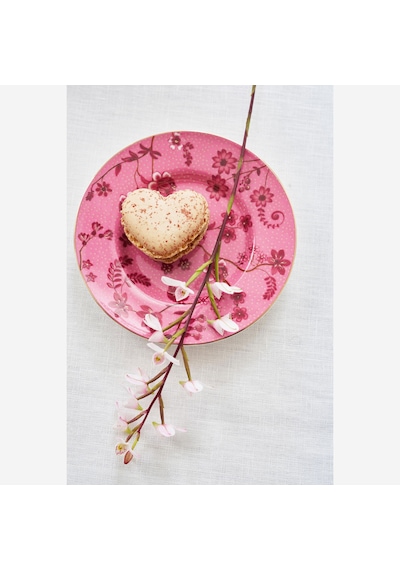 Pembe Porselen Petit Four Tabağı 12 Cm