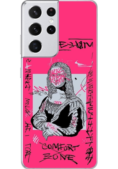 Samsung Galaxy S21 Ultra Uyumlu Şeffaf Kılıf Graffiti 1 Tasarımlı