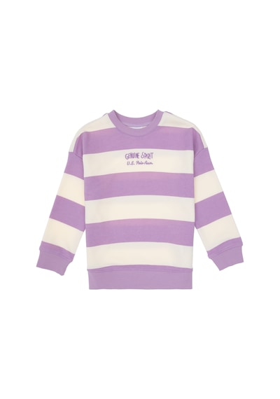 U.S. Polo Assn. Kız Çocuk Lila Çizgili Bisiklet Yaka Sweatshirt 50317898-VR034 U.S. Polo Assn. Kız Çocuk Lila Çizgili Bisiklet Yaka Sweatshirt 50317898-VR034