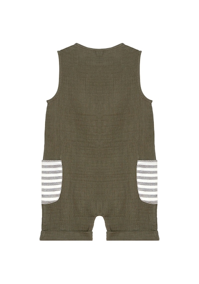 Denokids Erkek Bebek Çocuk Yeşil Müslin Tulum Çok Renkli