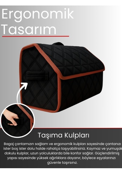 Araç Bagaj Düzenleyici Organizer Tay Tüyü Kaymaz Cırt Bantlı Geniş Hacimli Çanta A4
