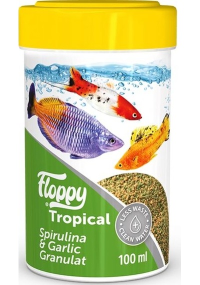 Floppy Tropical Spirulina Garlic Sarımsaklı Yem 100 ML 45 G