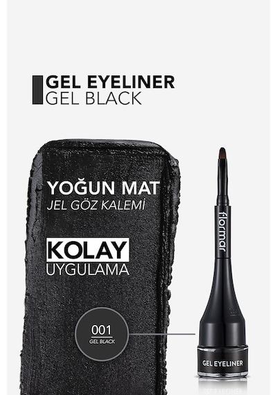 Flormar Gün Boyu Kalıcı Profesyonel Jel Eyeliner 001 Gel Black