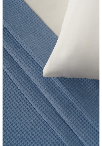 Brine Tek Kişilik %100 Pamuk Pike - Indigo