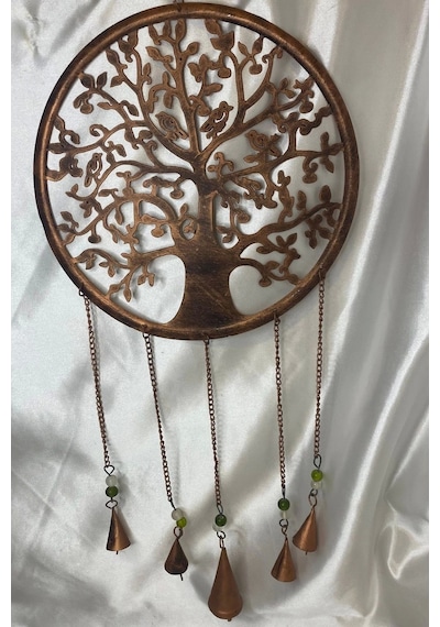 Deprem Zili Çanı Rüzgar Çanı Zili Feng Shui Hayat Ağacı Komple Metal 5 Çanlı Gümüş Deprem Zili Çanı Rüzgar Çanı Zili Feng Shui Hayat Ağacı Komple Metal 5 Çanlı Gümüş